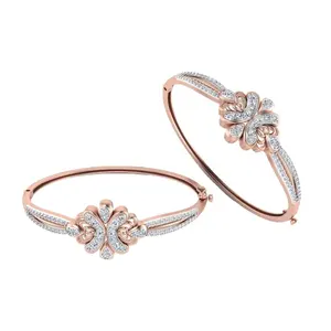 Women Fashion 18K 14K 10K Rose Gold Bracelet With 0.15 2.7 Carat Diamond Stone Best Manufacture Price Made In india