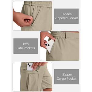 Shorts de golf pour homme Pro Player, coupe slim, respirants, bas de sport, shorts cargo, taille mi-haute, bande élastique, avec poches zippées - Product Image 5
