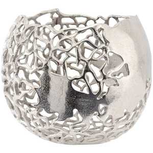 Jarrón de Metal Plateado Contemporáneo, Hecho a Mano, Decorativo para Mesa, Maceta para Plantas Artificiales, Base Antideslizante, Jarrones Circulares Redondos - Product Image 1