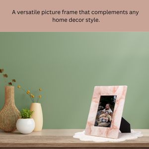 Premium Handmade Blush <b>Pink</b> Marble Photo <b>Frame</b> Custom Printed Elegant Natural Stone for Home Dcor & Tabletop Display - Product Image 4