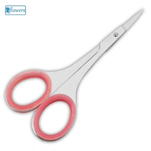<b>Cuticle</b> <b>Scissors</b> Stainless Steel Straight Blades Sharp Tip Pink Handle Durable Left-Handed Nail Art for Nail Care Adults - Product Image 1