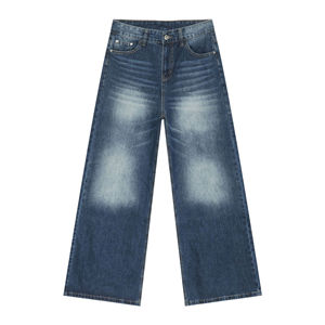 Jean vintage décontracté pour homme, coupe droite et large, en denim tendance - Product Image 4