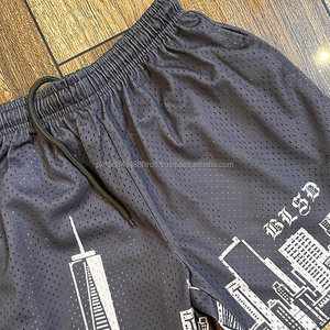 Double couche Sublimation Plain 100% Polyester Street Wear Short de basket-ball vierge de 5 pouces en maille personnalisée pour hommes - Product Image 6