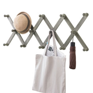 MyGift Rustic 14-<b>Hook</b> Accordion <b>Wood</b> <b>Coat</b> Rack Wall Mounted for Entryway & Closet Organization Popular Choice - Product Image 2