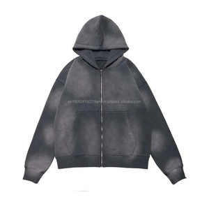 Survêtement Homme Hiver Personnalisé avec Logo, Coupe Évasée, Style Streetwear, Délavé à l'Acide, Uni, Respirant, à Capuche Zippée, Écologique, OEM - Product Image 2