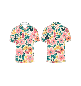 Polo à imprimé floral pour hommes, décontracté, à manches courtes, mode d'été, crème, motif floral multicolore, tee-shirt de golf - Product Image 3