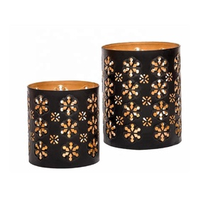 ที่ใส่เทียนทีไลท์ทำจากโลหะมีลวดลายเป็นเส้นโคมไฟโลหะตัดด้วยเลเซอร์ตกแต่งเป็นชิ้นกลางโต๊ะงานปาร์ตี้วันเกิดของ Diwali - Product Image 2