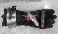 Guantes de Acero Medievales, Guanteletes Góticos con Forro de Cuero, Par de Guantes para Disfraces de Reenactamiento, Protección de Brazos Hecha a Mano