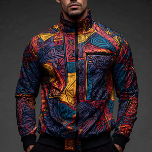Men's Stand Collar Sublimation Training <b>Jacket</b> Men Sportswear Sublimation Sports <b>Jackets</b> OEM <b>Zipper</b> Sports Trainer <b>Jacket</b> Mens - Product Image 3