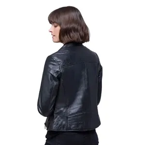 Veste en cuir PU sur mesure grande taille pour femme, veste coupe-vent en cuir pour femme, manteau pour femme - Product Image 3