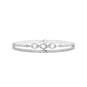 สร้อยข้อมือทองคำ 14K โรสโกลด์ ประดับเพชรทรงเหลี่ยมเจียระไนแบบ Channel Setting สำหรับผู้หญิง สไตล์คลาสสิก หรูหรา เหมาะสำหรับใส่ในโอกาสพิเศษและทุกวัน ได้รับการรับรองจาก IGI - Product Image 2