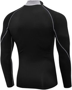 Men's Slim Fit Compression Long Sleeve Performance Shirt Premium Quick Dry Breathable Spandex/Polyester Base <b>Layer</b> <b>Top</b> Athletic - Product Image 3