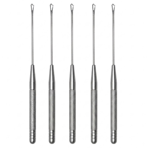 Heavy Duty Micro Bead Hair Extension Pulling <b>Needle</b> Steel Latch Hook Loop <b>Threader</b> Knurled Handle Set For Salon Workstation - Product Image 1