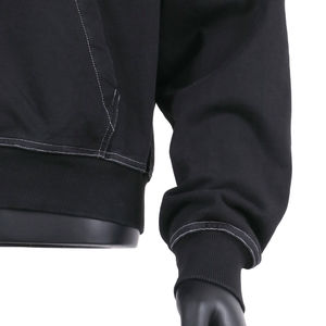 Sweat-shirts à capuche zippés tendance pour hommes, en coton épais, coupe oversize, avec surpiqûres contrastées et épaules tombantes - Product Image 5