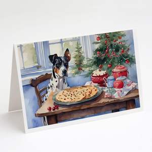 Catahoula Christmas Cookies Whimsical A7 Note Cards Paquete de 8 tarjetas en blanco con sobres Tarjetas de felicitación de tamaño 5x7 - Product Image 1