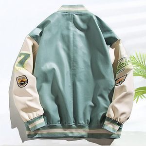 เสื้อแจ็คเก็ตวาร์ซิตี้แบบยูนิเซ็กซ์ เท่ห์สไตล์เบสบอล ฮิปฮอป  ตัวอักษรเลตเตอร์แมน  ทันสมัย  ลำลอง  คอตั้ง  โลโก้ด้านหน้า - Product Image 5