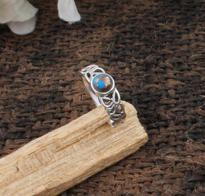 Natural Blue Copper Turquoise Bezel Setting 925 Sterling <b>Silver</b> Classic <b>Statement</b> Jewelry Oval <b>Ring</b> Women Boho Wholesale - Product Image 5