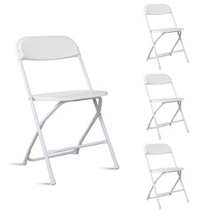 Sedia Pieghevole da Giardino Classica Bianca 4 Pezzi in Plastica Stampata a Iniezione Design Classico - Product Image 6