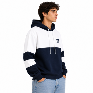 Sweat-shirts à capuche personnalisés bicolores en molleton épais de coton – Vêtements streetwear confortables – Fabricant – Commandes en gros - Product Image 2