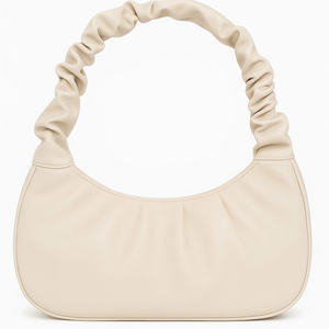 Boutique Ruched Handle Zipper Waterproof Pouch Unisex Luxury PU Leather Designer Inspired Mini Cloud <b>Handbag</b> <b>Small</b> Shoulder Bag - Product Image 3