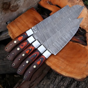 Handmade 67-Layer Damascus Steel Chef <b>Knife</b> 8 Inch Professional Japanese Style Wood Handle Leather Sheath Ambidextrous - Product Image 6