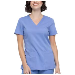 Personalizado cómodo 2025 mujeres Hospital enfermera Scrubs uniforme manga corta Spandex poliéster lienzo personalizable médico - Product Image 1