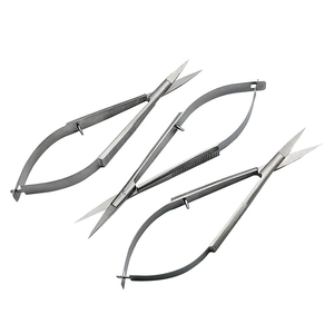 Ciseaux micro-courbés professionnels en acier inoxydable pour sourcils, cils, ongles et cuticules, avec micro-spring pour manucure - Product Image 1