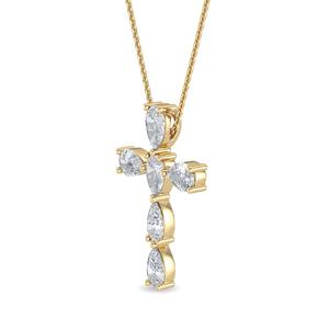 Colgante de Oro Rosa de 9K de Excelencia con Diamante Cultivado en Laboratorio en Forma de Pera de 2.83 CTW, Joyería Fina, Collar con Dije para Mujer, Estilo Moderno - Product Image 2