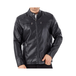 100% <b>Top</b> <b>High</b> Quality Comfortable Breathable Men Black Cow Skin <b>Leather</b> Jacket Winter Warm Long Sleeve Stand Collar Streetwear - Product Image 1
