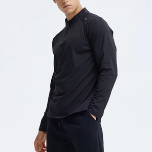 High Performance Training Apparel Outdoor Exercise Running Trekking Lightweight Pullover Polyester Terry 1/4 <b>Zipper</b> Gym <b>Jacket</b> - Product Image 1