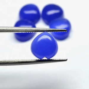 Véritable calcédoine bleue naturelle Cabochon coeur de 5mm pierre précieuse de guérison en vrac fabrication de bijoux en pierre du fabricant - Product Image 2