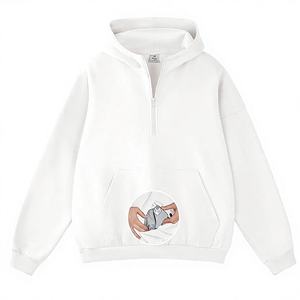 Veste polaire zippée sur le côté pour homme, personnalisable en gros, 400 g/m², coupe oversize, respirante, en coton lourd et polyester, avec logo personnalisé, pour l'hiver - Product Image 1