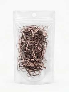 Élastiques à cheveux ronds en TPU Uniband marron/écologiques, haute qualité, unisexe, fabriqués en Corée, pour usage quotidien, emballage en sachet OPP. - Product Image 2