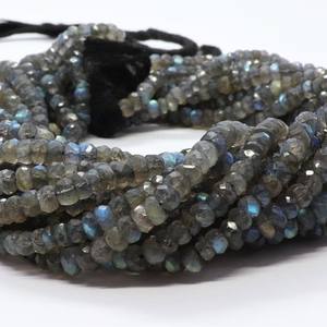 Cuentas facetadas de labradorita natural, cuentas de piedras preciosas de labradorita, hilo de cuentas de labradorita de 13 pulgadas para joyería - Product Image 2