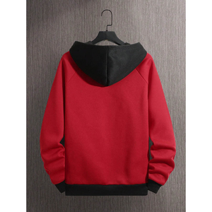<span class=keywords><strong>Felpa</strong></span> Rossa con Cappuccio da Uomo con Stampa <span class=keywords><strong>Los</strong></span> <span class=keywords><strong>Angeles</strong></span>, Abbigliamento Casual Autunnale, Vestibilità Regolare, in Cotone Lavorato a Maglia, Manica Lunga, Logo Frontale - Product Image 2