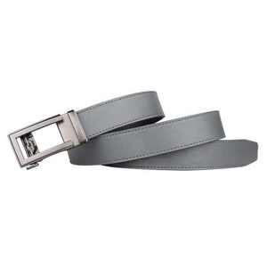 Ceinture Formelle en Cuir Véritable Gris Uni avec Boucle Rectangulaire en Acier Durable Monobloc - Product Image 2