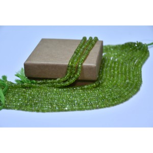Perles de péridot en gros, composants et apprêts de bijoux en pierres précieuses naturelles de Jaipur, Inde - Product Image 4