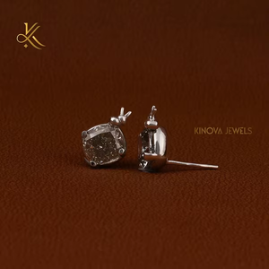 Pendientes de Oro de Lujo con Moissanita para Mujer, 4.5-5.4 TCW, con Halo, Baño de Rodio, Platino y Oro Rosa, Joyería Elegante para Boda - Product Image 3