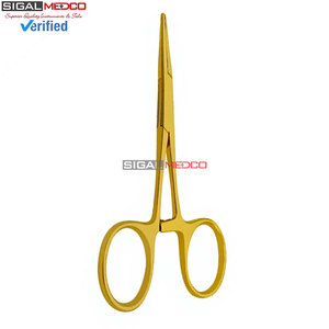Pinzas Mosquito Premium Rectas con Mango Dorado de 3.5 Pulgadas, Pinzas Hemostáticas con Bloqueo, Instrumento Quirúrgico de Acero Inoxidable para Uso General - Product Image 6