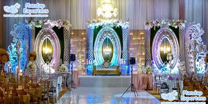 อุปกรณ์ตกแต่งเวทีงานแต่งงานสไตล์อาหรับอินเดียสีทอง วัสดุไฟเบอร์หลากสี ทนทาน สำหรับงานอีเว้นท์ - Product Image 3