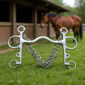 Mors de cheval Pelham en acier inoxydable de qualité supérieure, modèle TM STARTECH, contrôle renforcé, double rênes, mors d'entraînement équestre, durable, résistant à la corrosion - Product Image 3