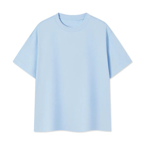 Camiseta Oversize de Algodón 100% para Hombre con Cuello Grueso, Hombro Caído y Corte Holgado, Estilo Liso para Gimnasio y Eventos Formales - Product Image 1