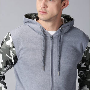 Sweat à capuche zippé personnalisable avec poche kangourou, tricoté, anti-plis, pour homme, hiver, polyester/coton, respirant, séchage rapide, coupe classique - Product Image 5