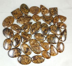 Cabochon en bronzite naturelle, pierre précieuse brune polie, pierres lâches de formes variées, lot en gros pour la fabrication de bijoux - Product Image 1
