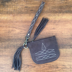 2024 nouveau Design Vintage botte point daim cuir fermeture éclair porte-monnaie grande capacité pleine fleur véritable cuir de vache porte-monnaie - Product Image 2