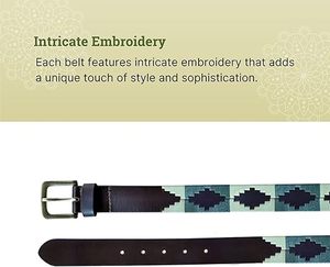 Premium Argentina Leather <b>Belt</b>\Custom Leisure Sport Embroidered Polo <b>Belt</b> Emboss Genuine <b>Belt</b> with Customization logo - Product Image 5