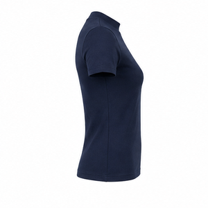 Camiseta de Manga Corta para Mujer, Cuello Redondo, Ajuste Moderno, Color Azul Medianoche, Tejido de Punto Acanalado Suave, Algodón Jersey, Personalizable, WMNTS-0005 - Product Image 4