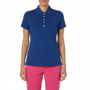 Exoro Meilleure Vente Femme Bleu 100% Coton Piqué Respirant pour Chemise Manches Courtes Solide Décontracté Longueur Régulière - Product Image 3