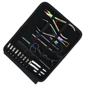 Customizable Rainbow Hair Extension tools Accessories Set 7inch Flat Crimping Plier Bead Remover plier <b>Hook</b> Loop Tool Hair <b>Clips</b> - Product Image 1