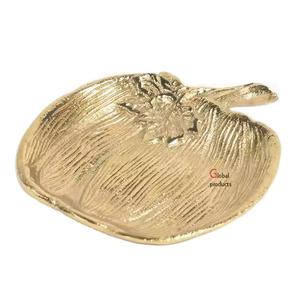 Nouveau plateau de service de nourriture en forme de citrouille en aluminium en métal fini doré pour la maison et l'hôtel - Product Image 1